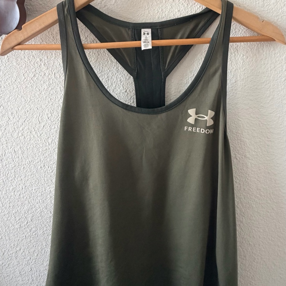 Under Armour Olive Green Freedom Racerback Tank